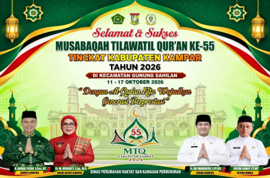 KADIS PERKIM KAMPAR : SELAMAT DAN SUKSES MTQ KE-55 TINGKAT KABUPATEN KAMPAR DI NEGERI SERAMBI MEKAH